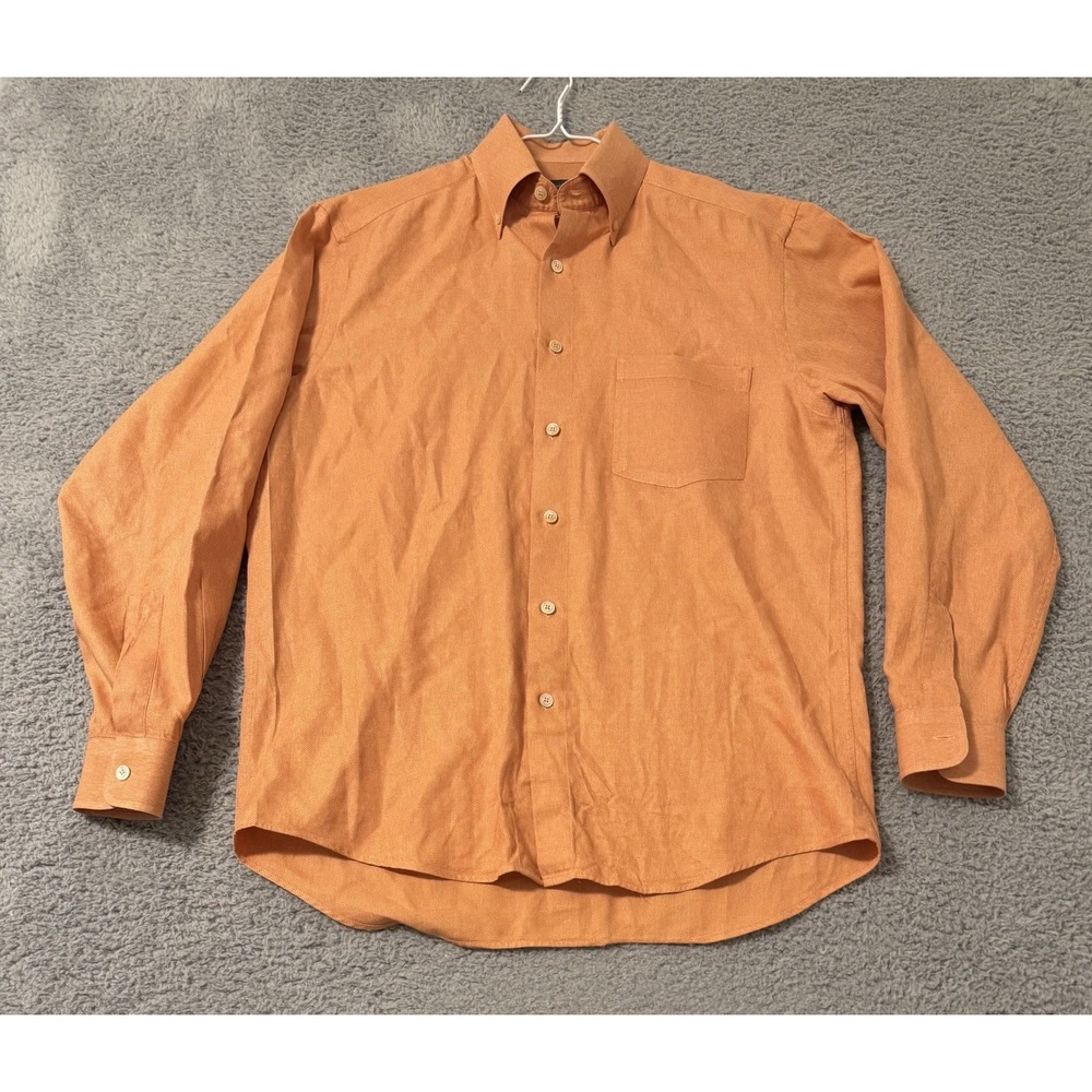 Ermenegildo Zegna‎ Shirt Mens Large Casual Pocket Button Down Plaid Long Sleeve